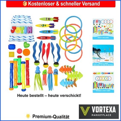 JOYIN Tauchen Spielzeug Set Wasserpool Kinder Tauchspielzeug Kunststoff 30 St...