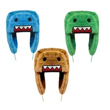 Hat Kun Domo Winter Beanie Trapper Plush Cap Cartoon Ushanka Y2K Furry Cosplay