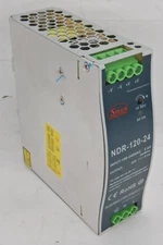 NDR-120-24 Single Output Industrial DIN Rail Power Supply, 24 Volts 5 Amps 120 W