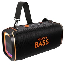 HEAVY BASS Portable Bluetooth Speaker, 120W Peak Wireless Black