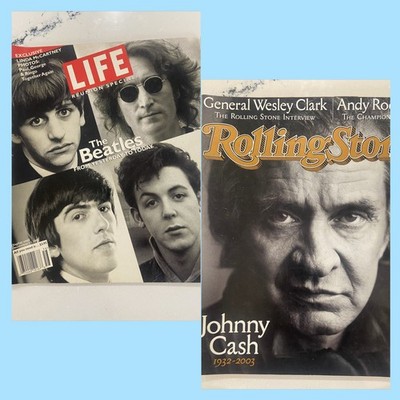Rolling Stone Johnny Cash 2003 Memorial Issue + LIFE Beatles 1995 Reunion