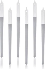 6Pcs Diamond Deb Nail File Metal Nail File with Sharp Pointed Tip, Stainless