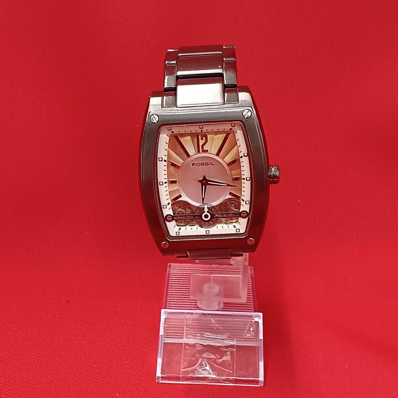 Stainless Retangular Watch FOSSIL ME-1005 Unisex Automatic Watch Stainless Steel Used From Japan ...