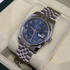 Rolex Datejust 36mm 116200 Box & Papers Blue Roman 2006 Jubilee Smooth Serviced