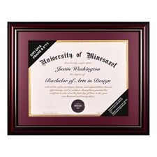GAMYPET Solid Wood Diploma Frame 8.5 x 11 Certificate Frames with Maroon