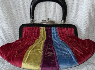 Vintage ROBERTA DI CAMERINO Velvet Stripe Doctor Bagonghi Bag | eBay