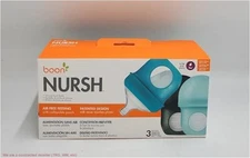 Boon NURSH 4oz 3pk Silicone Bottle - Blue