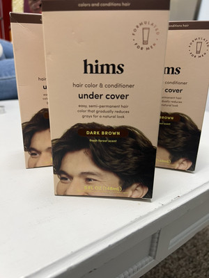 3- Hims HAIR COLOR & CONDITIONER UNDER COVER DARK BROWN 5 fl oz Fresh Forest