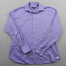 John Varvatos USA Button Down Shirt Mens 16 34/35 Purple Slim Fit Long Sleeve