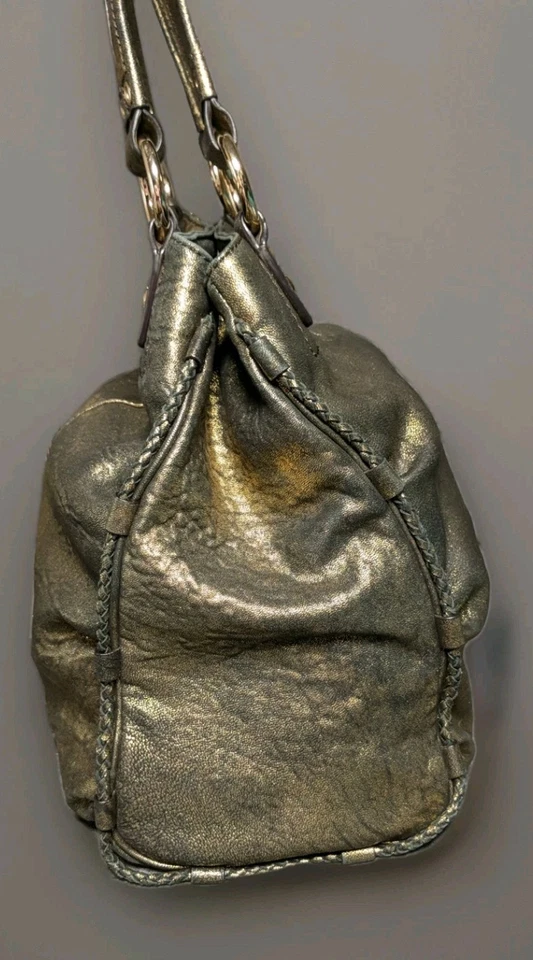 GORGEOUS VINTAGE ETIENNE AIGNER GOLDEN LEATHER LARGE TOP HANDLE/HOBO SATCHEL BAG - Image 4 of 4