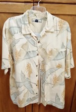 TOMMY BAHAMA Men's XL leaves vintage 100 silk