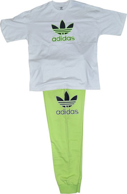 adidas Trefoil Youth 2piece L Green Jogger Pants Fleece Cotton Pockets 13-14Y