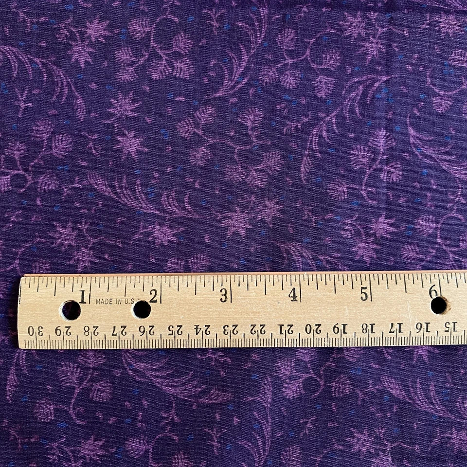 Purple Ditsy Floral Fabric Kona Bay Quilting Cotton 34x44 - Image 3 of 4