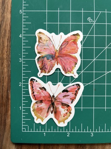 Rosa hübsch süß 🦋 Schmetterling Schmetterlinge Aufkleber - kostenloser Versand - Aquarell - Bild 5 von 6
