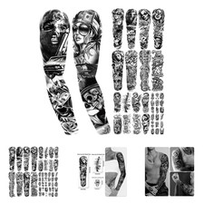Waterproof Temporary Tattoos for Adults 46 Piece Set Chicano Full Arm Guadalupe