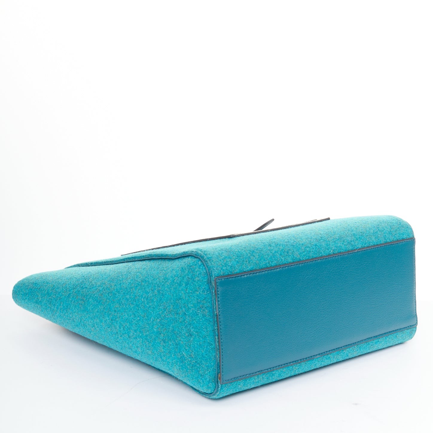 ANYA HINDMARCH Heinz Baked Beans teal recycled felt small open top tote bag image 6