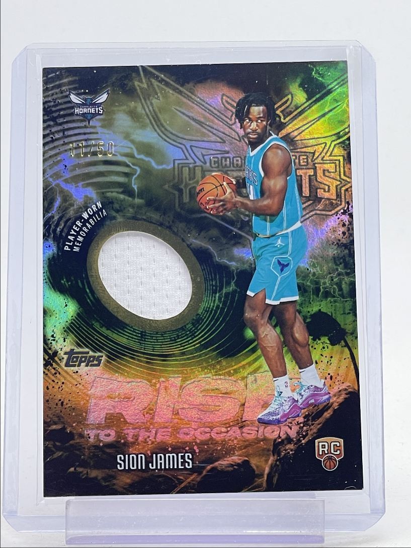 SION JAMES 2025-26 TOPPS ROOKIE RISE TO THE OCCASION PATCH GOLD RC /50 Q3562