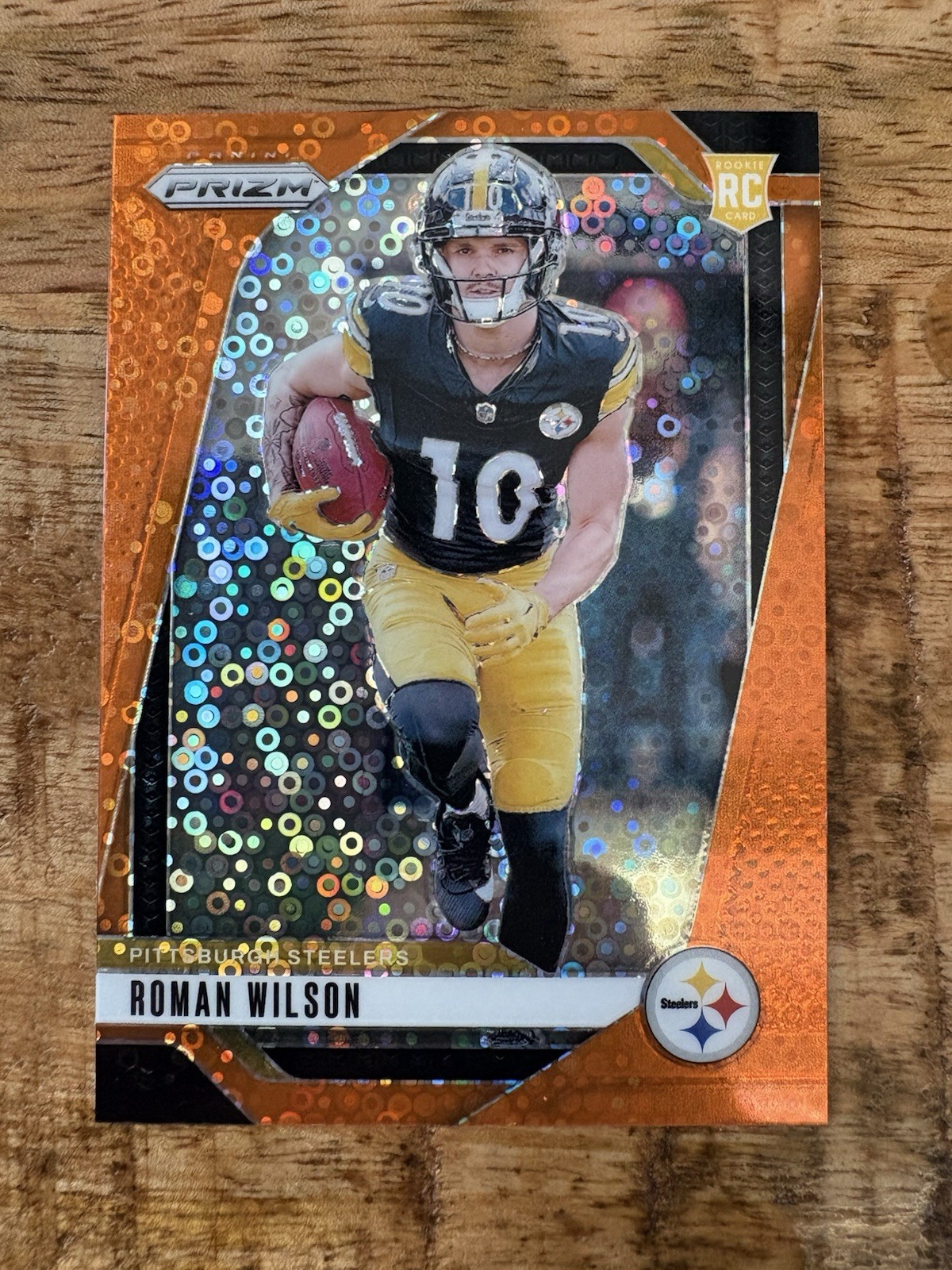 2024 Panini Prizm Roman Wilson Orange Disco RC #384 Pittsburgh Steelers Rookie