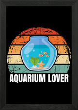 Aquarium Fish Turtle Gift Framed Wall Art Poster Canvas Print Picture