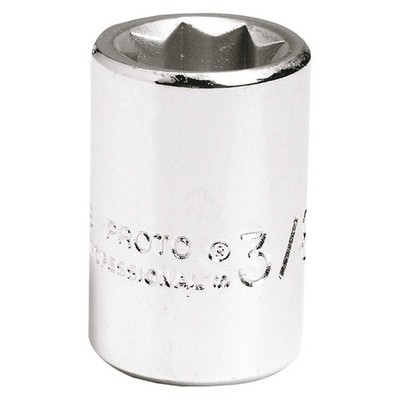 PROTO J4708S Socket, Steel, Chrome, 1/4 in 429M34