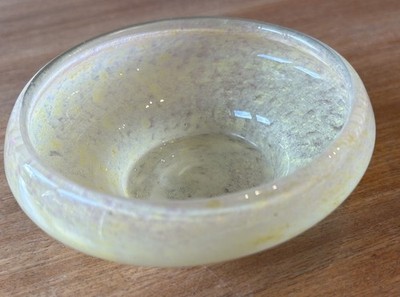 Rare 1947 Vasart Yellow Speckled L1 Bowl Original Black & White Paper Label MINT
