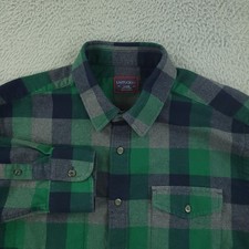 UNTUCKit Shirt Mens Large Green Plaid Flannel Button Down Cotton Casual