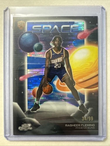 Rasheer Fleming 2025-26 Topps Chrome Cosmic Space Walk Blue Pulsar Rookie /99