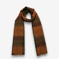 NWT Polo Ralph Lauren Wool Scarf Vintage Tartan Frayed Hem Winter Scarves 12x58