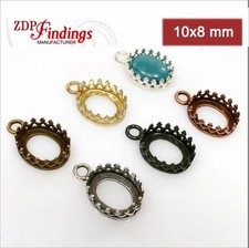 10pcs Oval 10x8mm Quality Cast Gallery Tray Bezel Setting,Ch - ZDP Findings USA