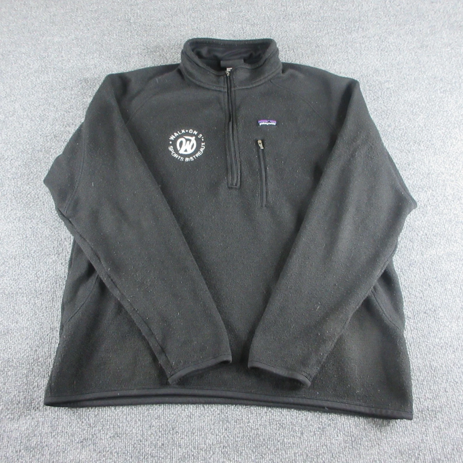 Patagonia Better Sweater Jacket Men XL Black 1/4 Zip Pullover Fleece Outdoors *