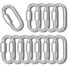 1.48" Chain Quick Links, 12Pcs 1/8" Heavy Duty Carabiner, 175 LBS Capacity, High