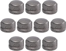 1/2" Pipe Fitting Cap, 10 Pack, 1/2" Gray Malleable Iron Cast Pipe Caps for DIY 