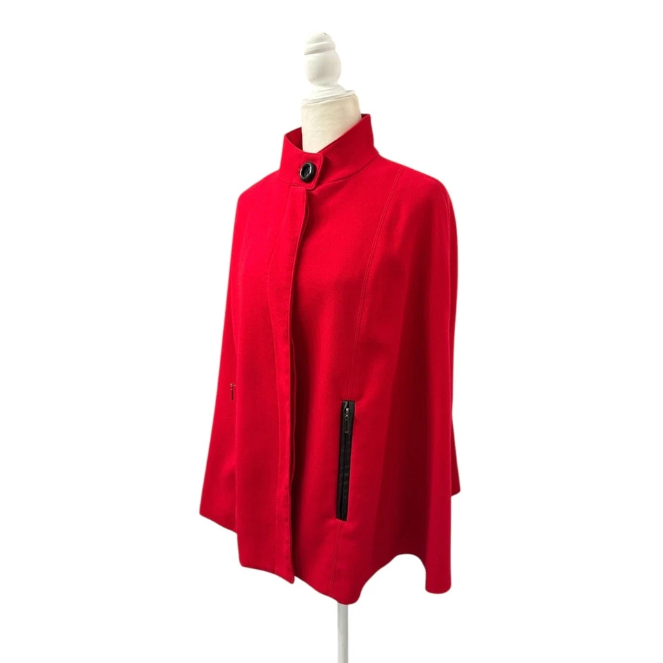 Женский красный плащ Ellen Tracy с отделкой из искусственной кожи размер PS - Изображение 4 из 4