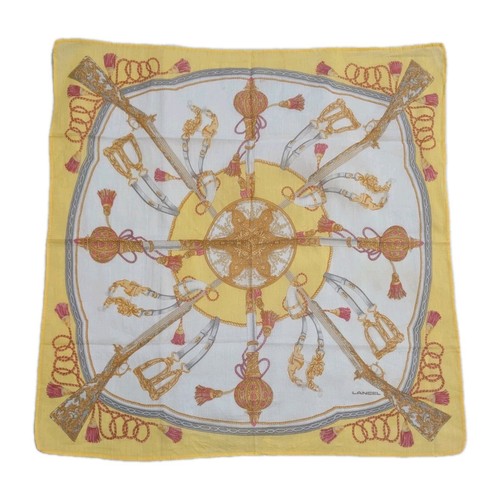 LANCEL - Vintage 2pc Lot Cotton Handkerchief - Pocket Square 16 x 16 - Picture 5 of 10