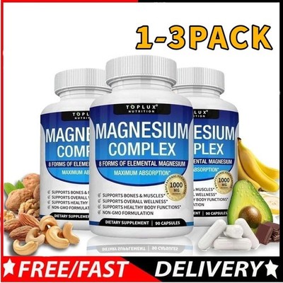 Magnesium 8 in 1 Complex 1000mg & Blood Sugar Blend Supplement Combo