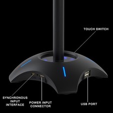 RGB Gaming Headphone Stand Headset Desk Display Holder Base With 2 USB