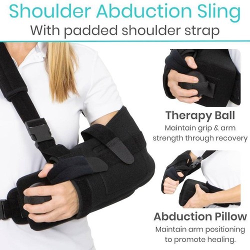 Vive Shoulder Abduction Sling, Immobilizer for Injury Support with Therapy Ball