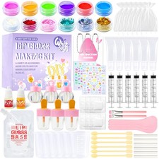 74 PCS DIY Lip Gloss Making Kit Make Your Own Set Moisturizing Base Craft