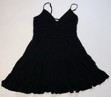 American Eagle Size Small Black Tiered Lace Trim Mini Sun Dress Spaghetti Strap