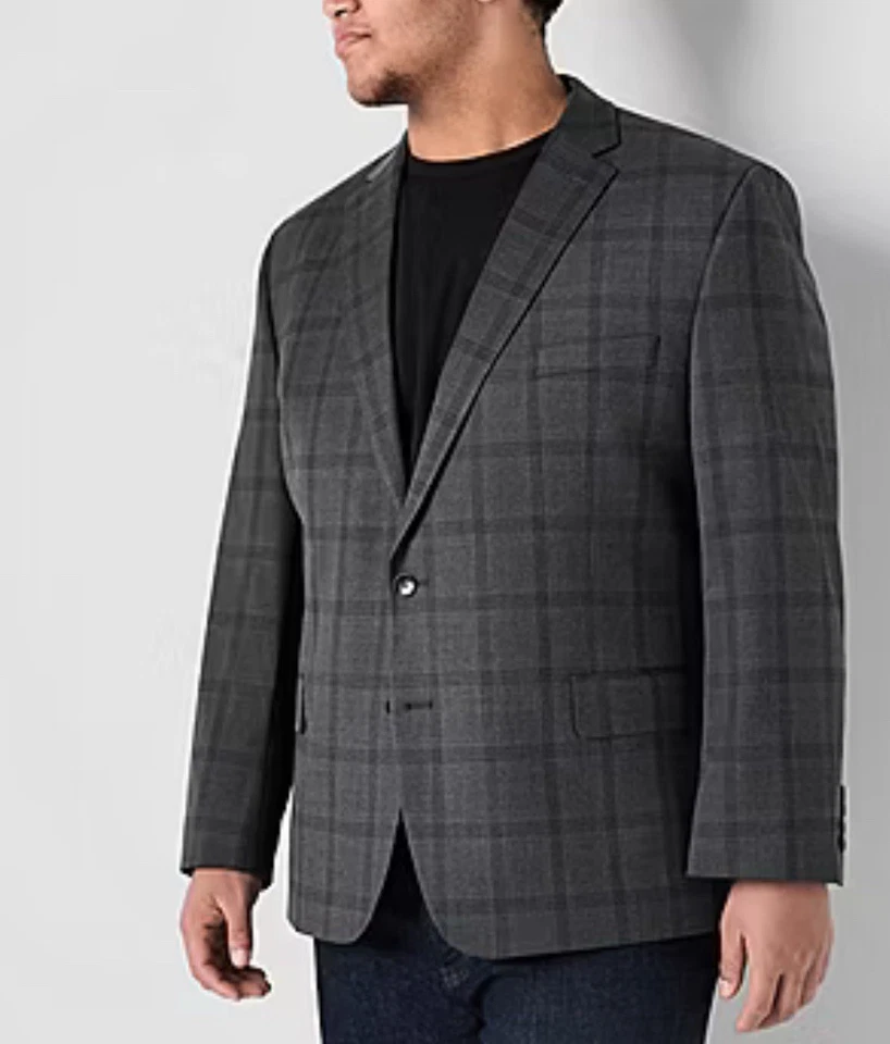 Tela elástica a cuadros grande y alta Shaquille O’Neal XLG para hombre ajuste regular 58R Foto 2 de 2