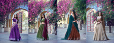 Presenting Chinon Checks Lehenga Choli With Dupatta For Indian Festival Wear