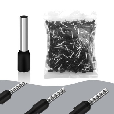 Kompakte 300 Stück Kupfer Aderendhülsen 1,5mm²   Langlebige Qualität, Schwarz