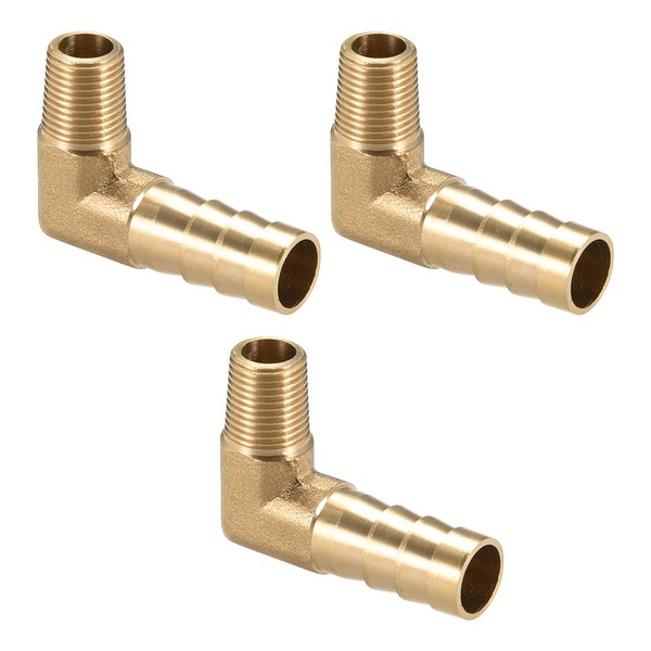 "3Stk. Messing Barb Rohr 90 Grad Ellbogen 10Mm Stachel X 1/8\" G Stecker Pfeife"-image