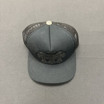CHROME HEARTS CH TRIPLE CROSS TRUCKER SNAPBACK HAT CAP BLACK | eBay