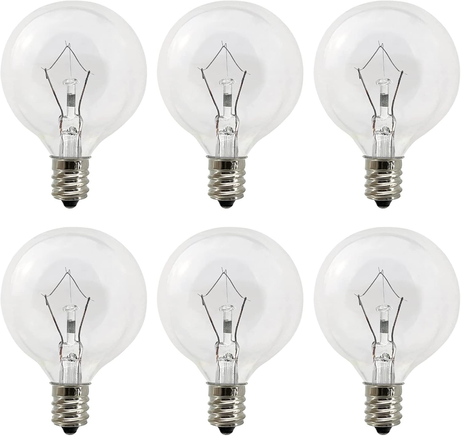 6 Pack, G50 25 Watt Light Bulbs For Full Size Scentsy Warmers