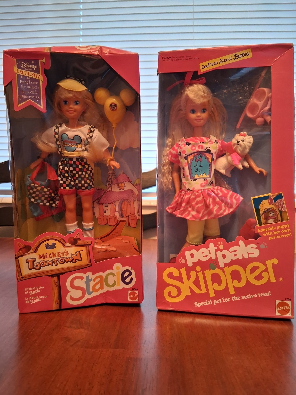 Barbie Mickey's Toontown Stacie 1993 11587 AND Pet Pals Skip