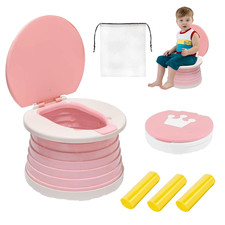 Portable Foldable Toddler Potty Seat Travel Toilet Car Camping Pink