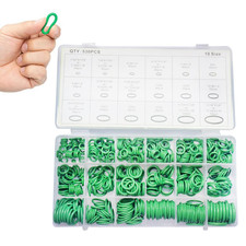 For A/C Compressor 530PCS Green HNBR O-Rings Assortment Kit 18 Sizes