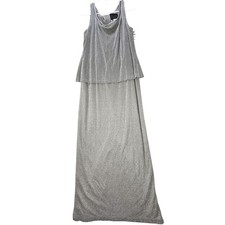Alex Evenings Gown Set Womens 12 Taupe 2pc Metallic Formal Mother of Bride New