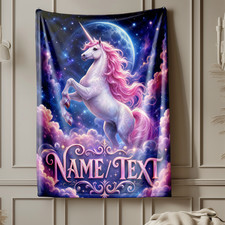 Personalized Celestial Unicorn Coral Fleece Blanket